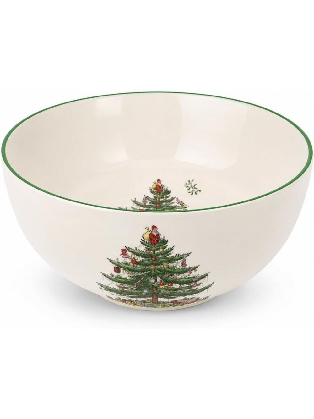 Large Round Christmas Tree Bowl - Festive Holiday Decor, Perfect for Serving